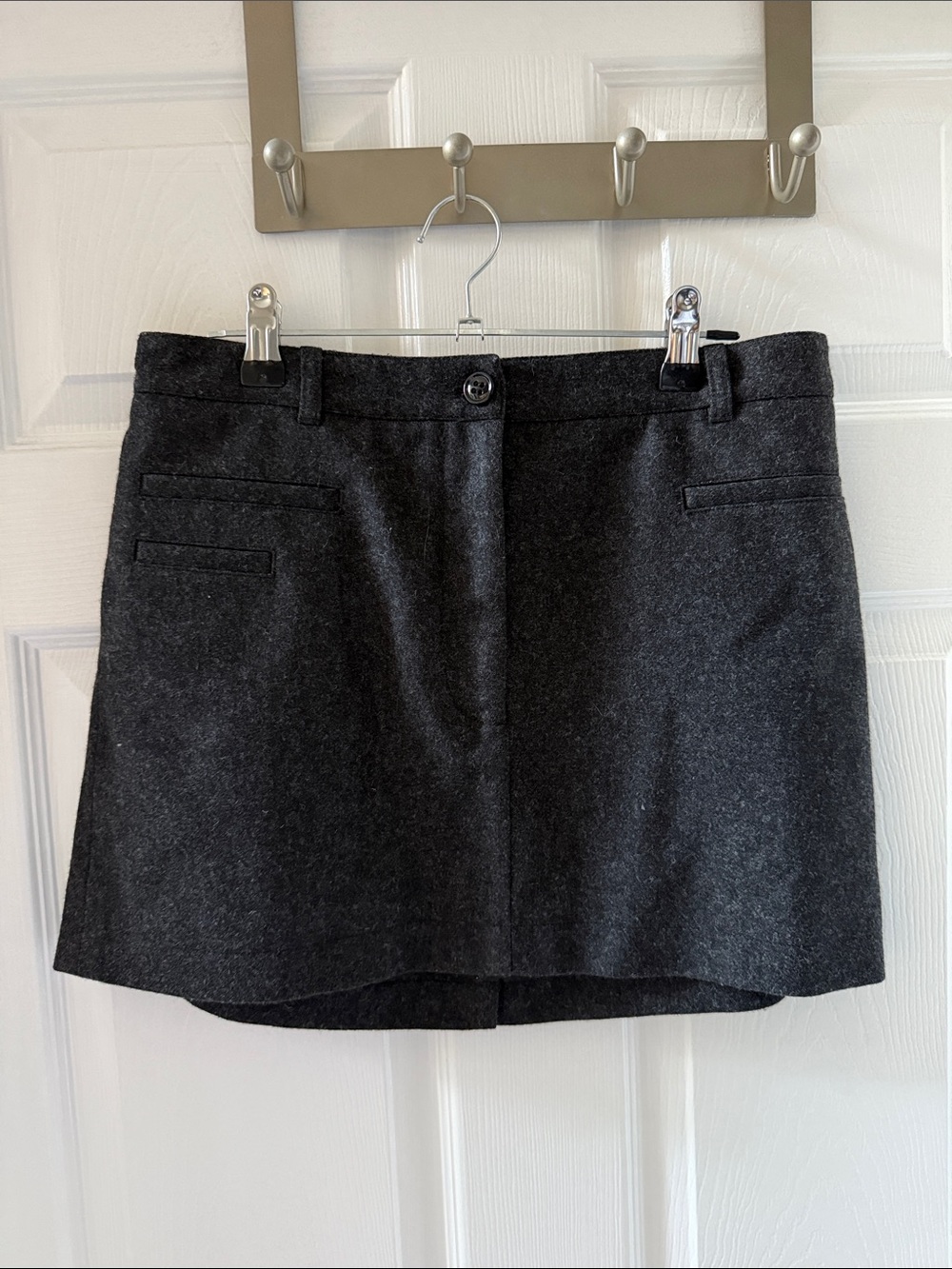 Dolce & Gabbana Charcoal Gray Wool Blend Mini Skirt